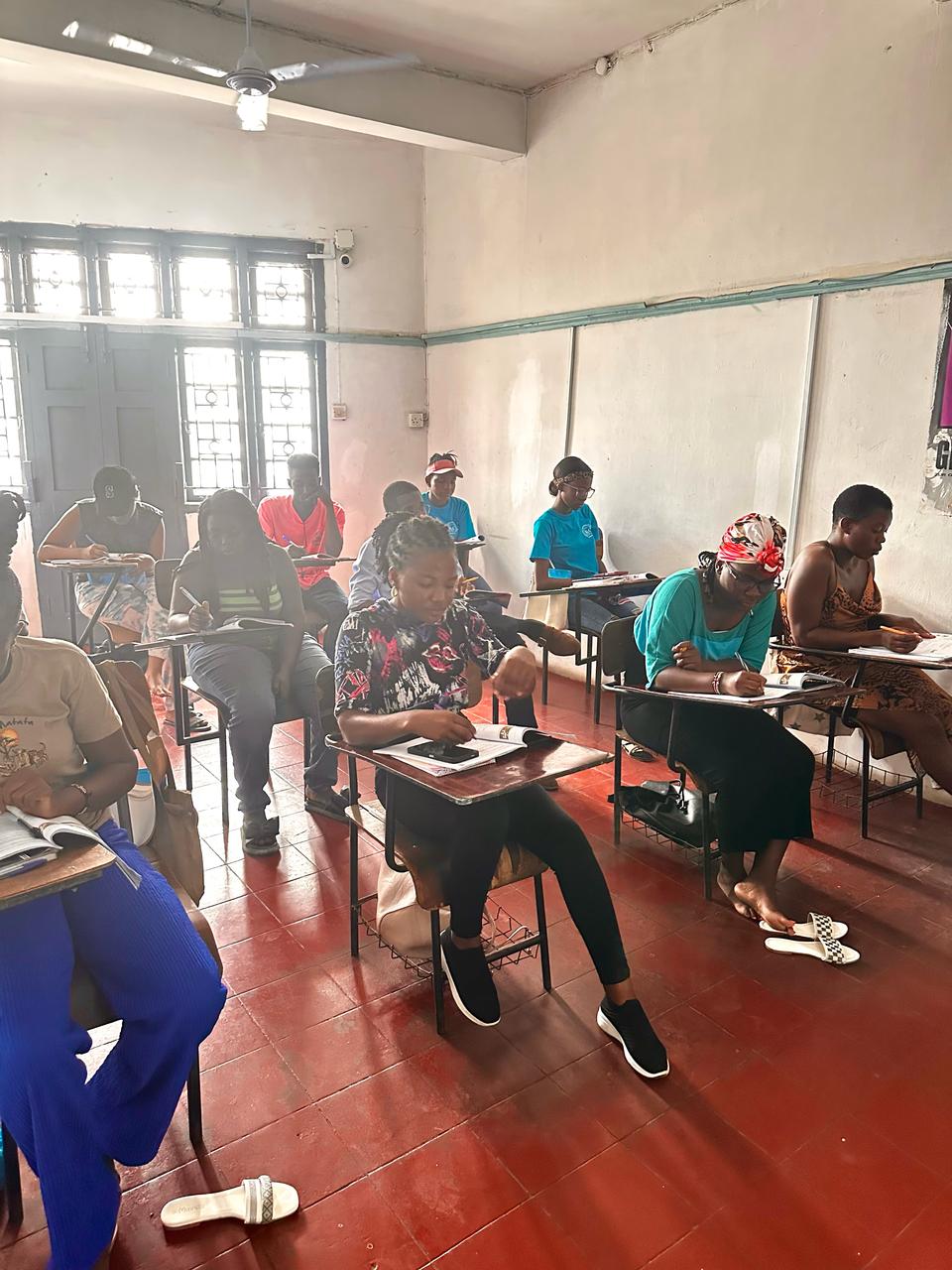 Students taking language proficiency assessment